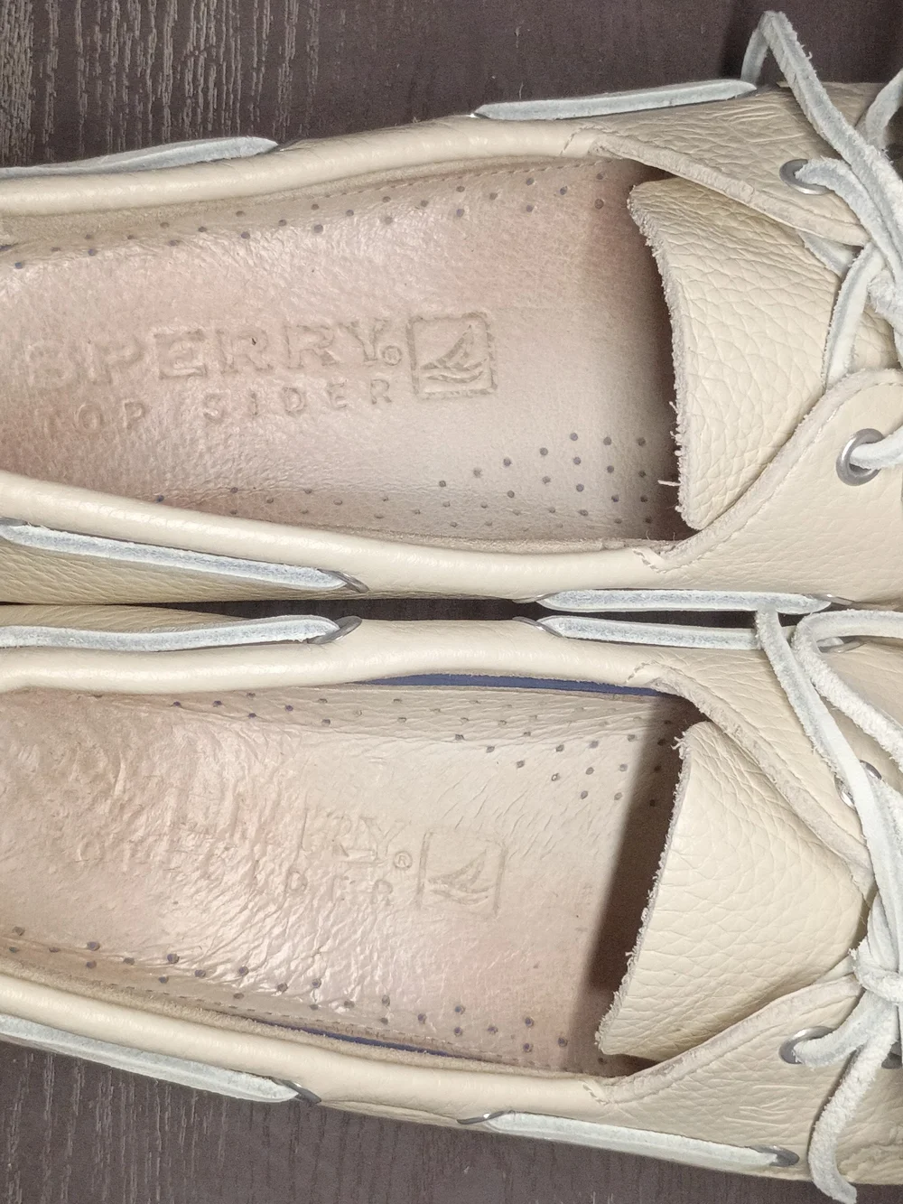 Sperry GOLD CUP Men's 12M Cream Leather Boat Shoes. Like NEW!!!